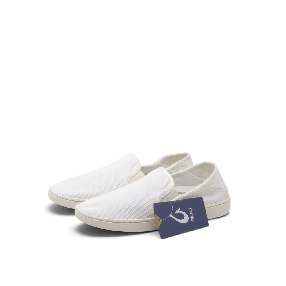 OluKai Women Pehuea Slip On Shoes Bright White Mesh 7.5